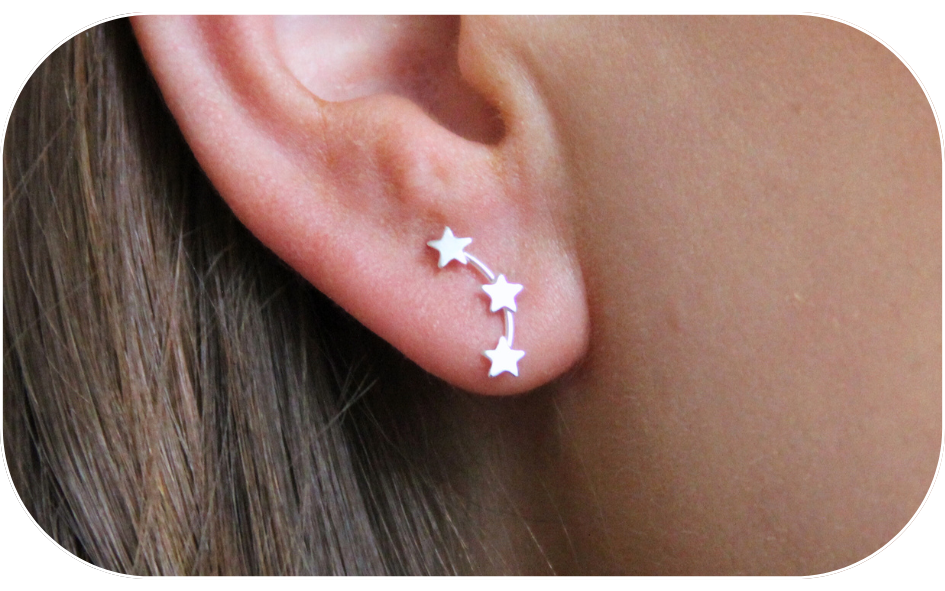 Silverörhängen | Stjärnor och Hjärtan