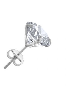 SILVER EARRINGS CZ WHITE 2-9MM ROUND SHAPE