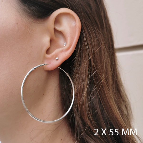 SILVERHOOPS 2MM IN MULTIPLE SIZES