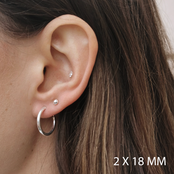 SILVERHOOPS 2MM IN MULTIPLE SIZES