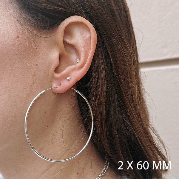 SILVERHOOPS 2MM IN MULTIPLE SIZES