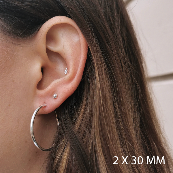 SILVERHOOPS 2MM IN MULTIPLE SIZES