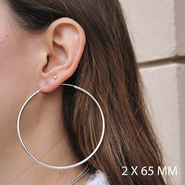 SILVERHOOPS 2MM IN MULTIPLE SIZES