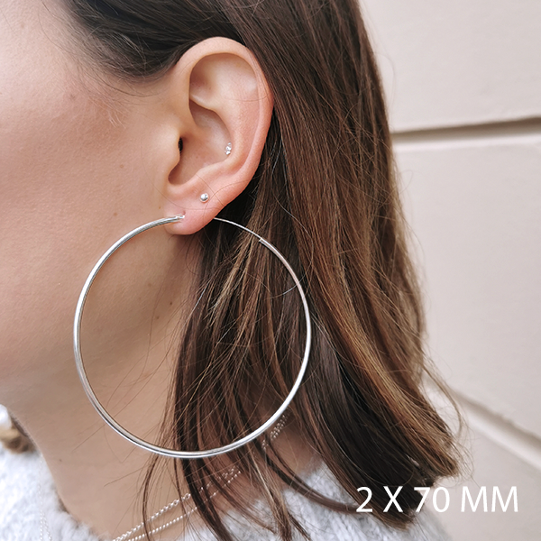 SILVERHOOPS 2MM IN MULTIPLE SIZES