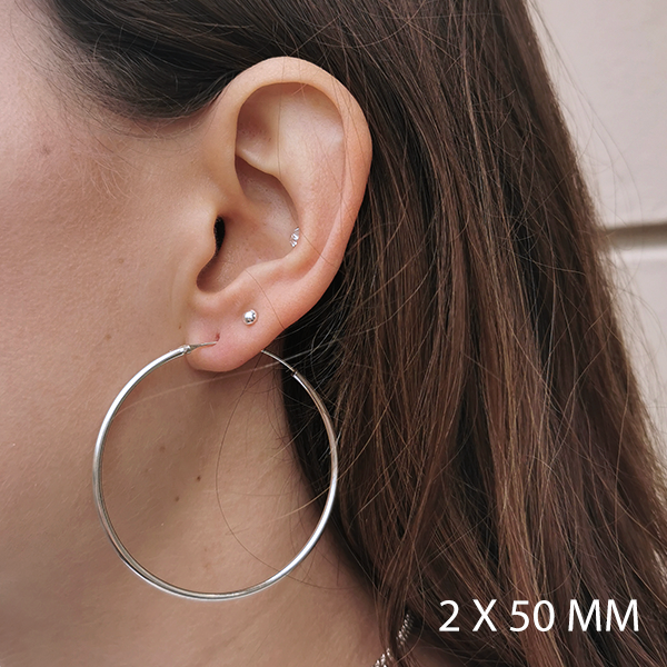 SILVERHOOPS 2MM IN MULTIPLE SIZES