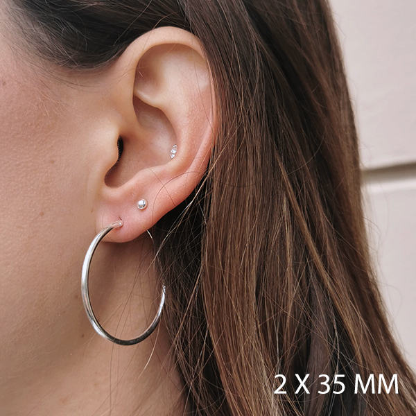 SILVERHOOPS 2MM IN MULTIPLE SIZES