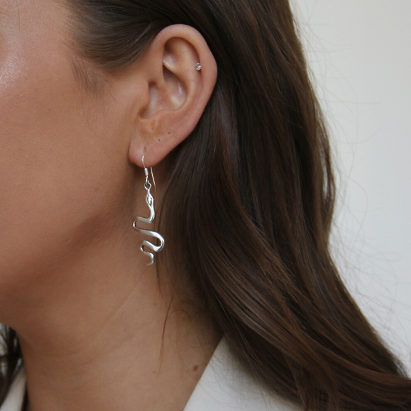 SILVER EARRINGS ANACONDA