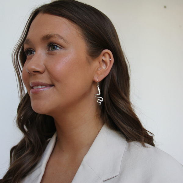 SILVER EARRINGS ANACONDA