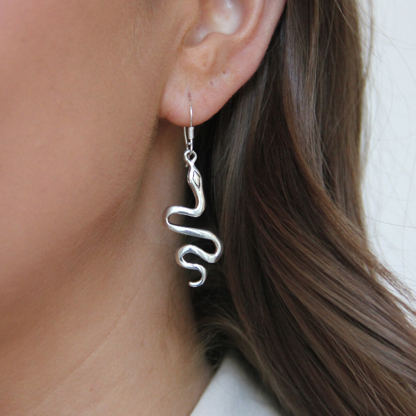 SILVER EARRINGS ANACONDA