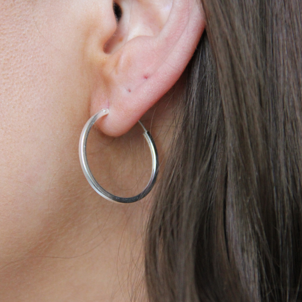 HOOPS SILVER SQUARE 1,5X30MM