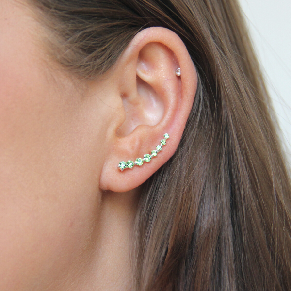 SINGLE EARCLIMBER I SILVER PERIDOT EIGHT
