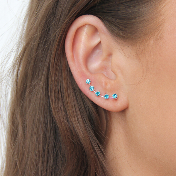 SINGLE EARCLIMBER I SILVER ZIRKONIA TURKOS FIVE