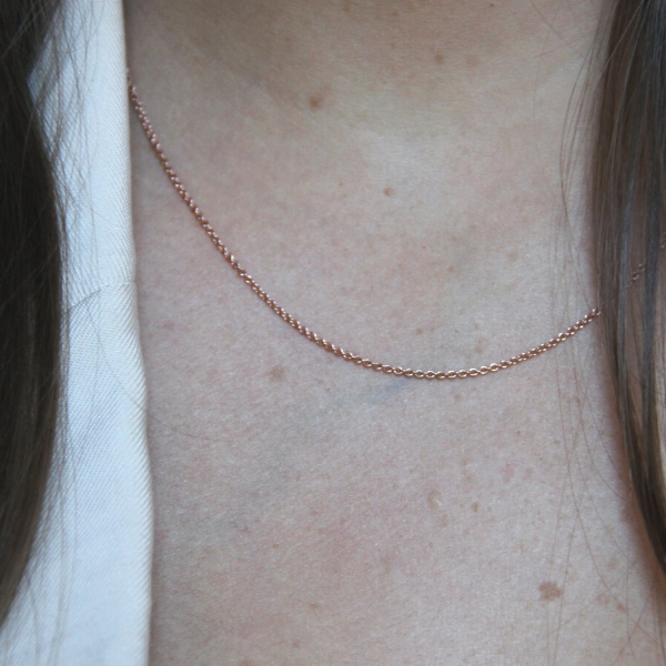 SILVERKEDJA ANKARLÄNK ROSÉPLÄTERAD 1MM
