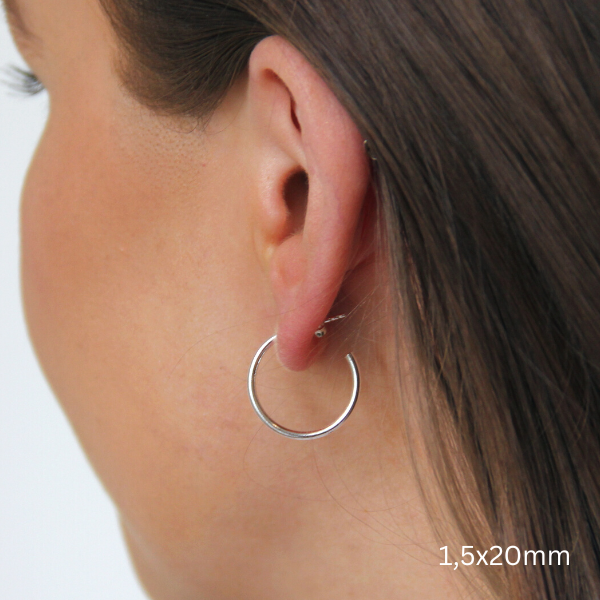 SILVERHOOPS 1.5MM SMALL SIZES