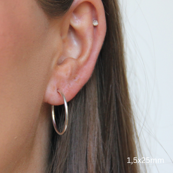 SILVERHOOPS 1.5MM SMALL SIZES