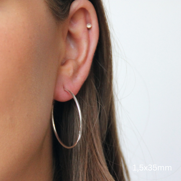 SILVERHOOPS 1.5MM SMALL SIZES