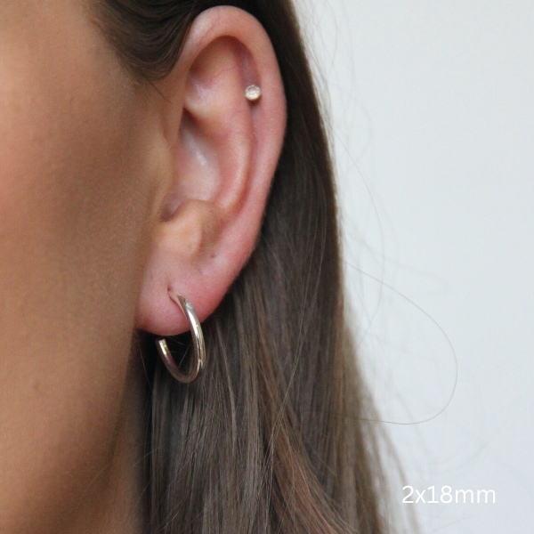 SILVERHOOPS 2 MM SMALL SIZES