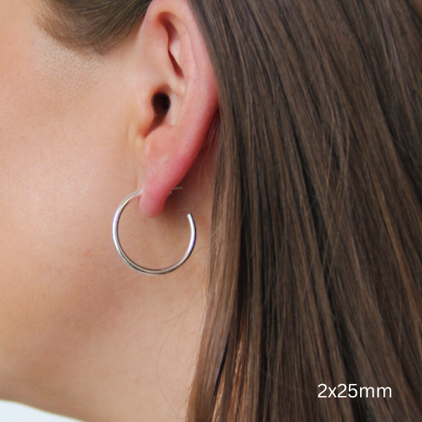 SILVERHOOPS 2MM LARGE SIZES