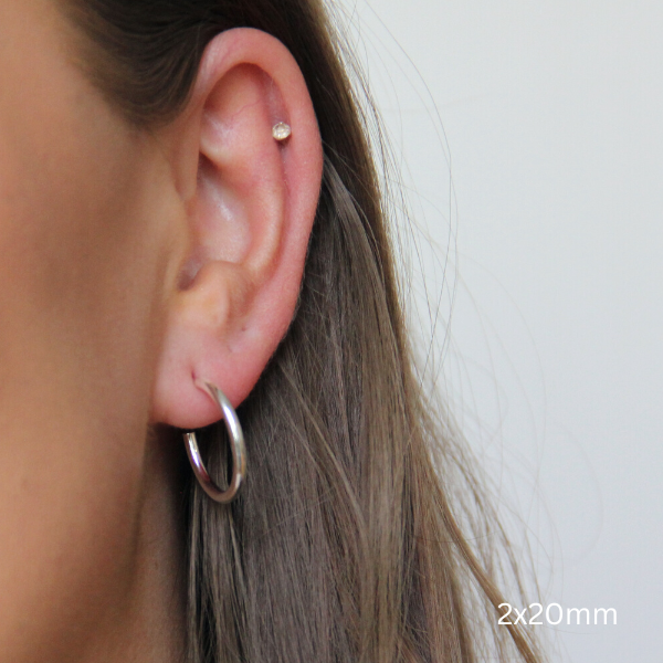 SILVERHOOPS 2MM LARGE SIZES