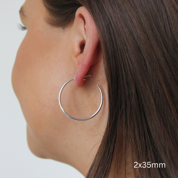 SILVERHOOPS 2MM LARGE SIZES