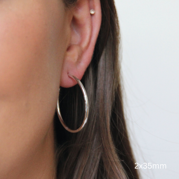 SILVERHOOPS 2MM LARGE SIZES