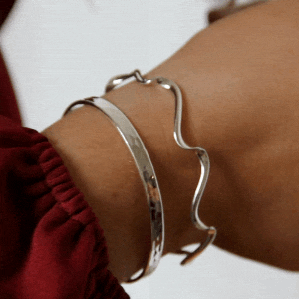 SILVER RING HAMMERED 6 MM