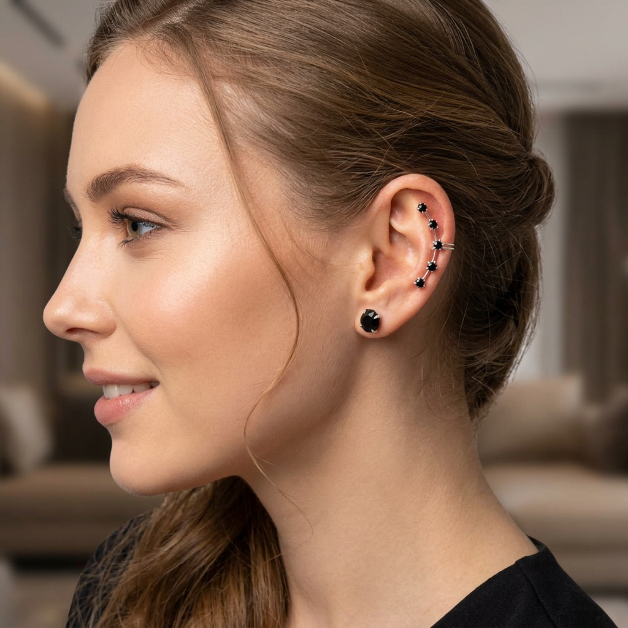 Silverclimber med svarta stenar