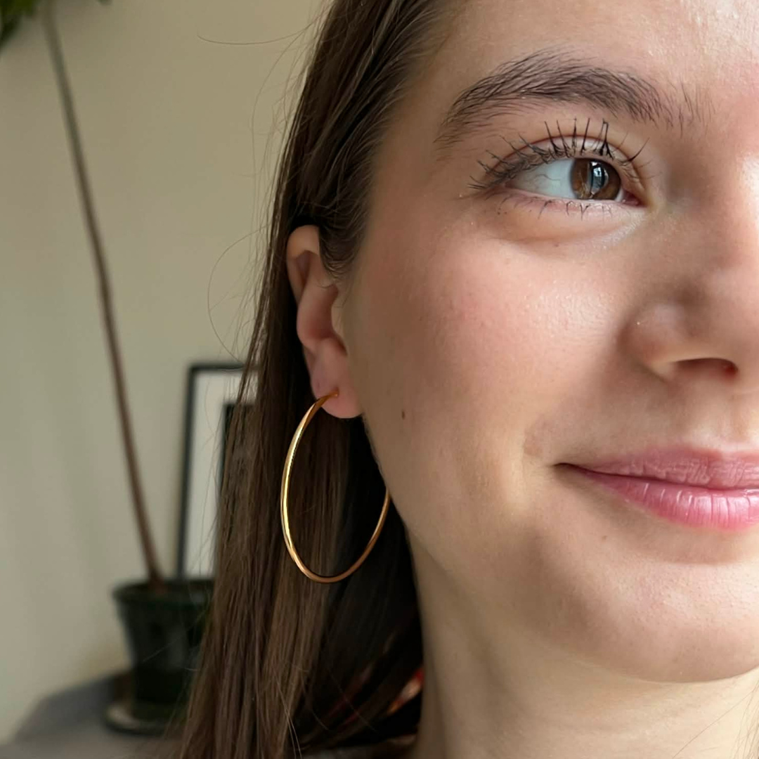 GULDPLÄTERADE SILVERHOOPS 2x50mm