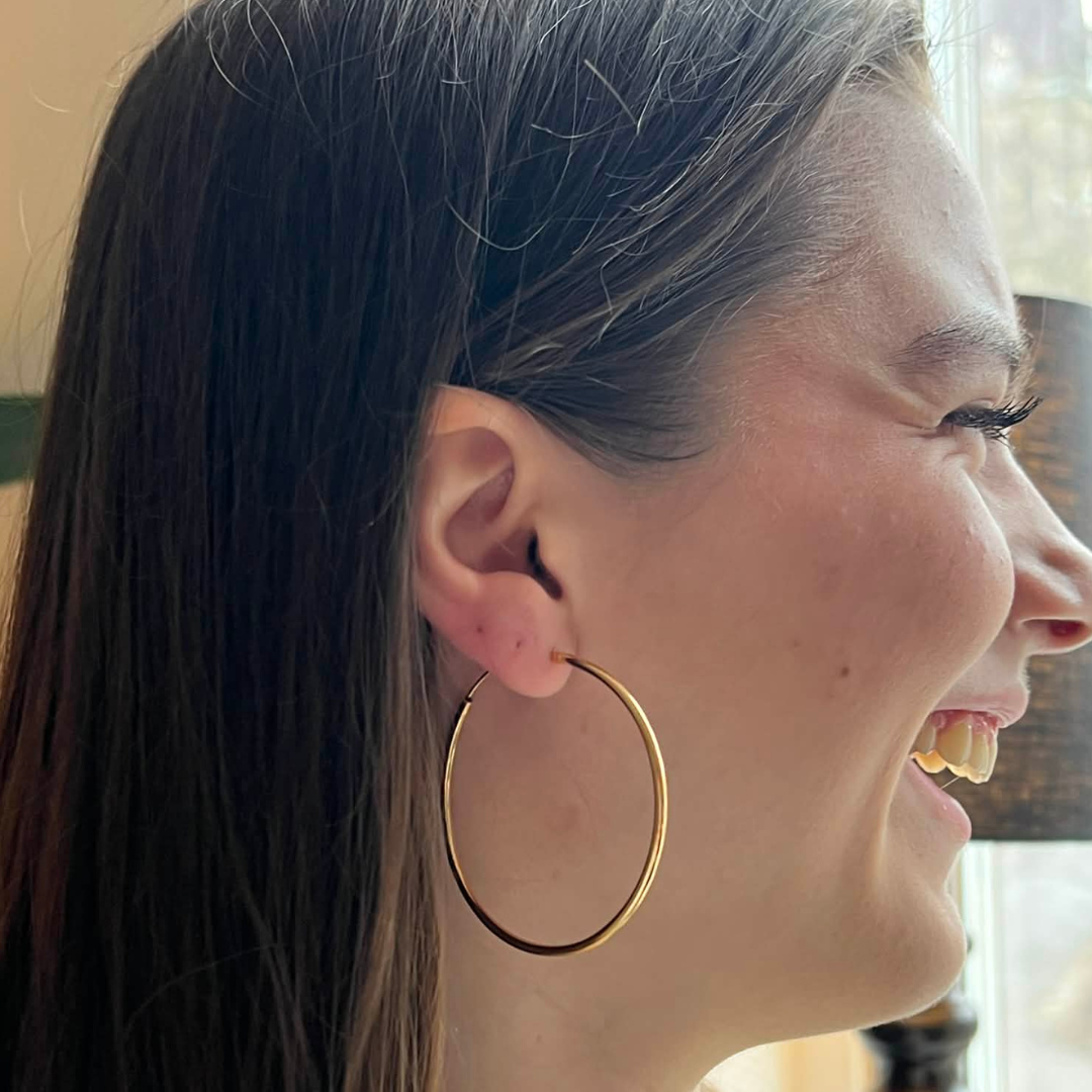 GULDPLÄTERADE SILVERHOOPS 2x50mm