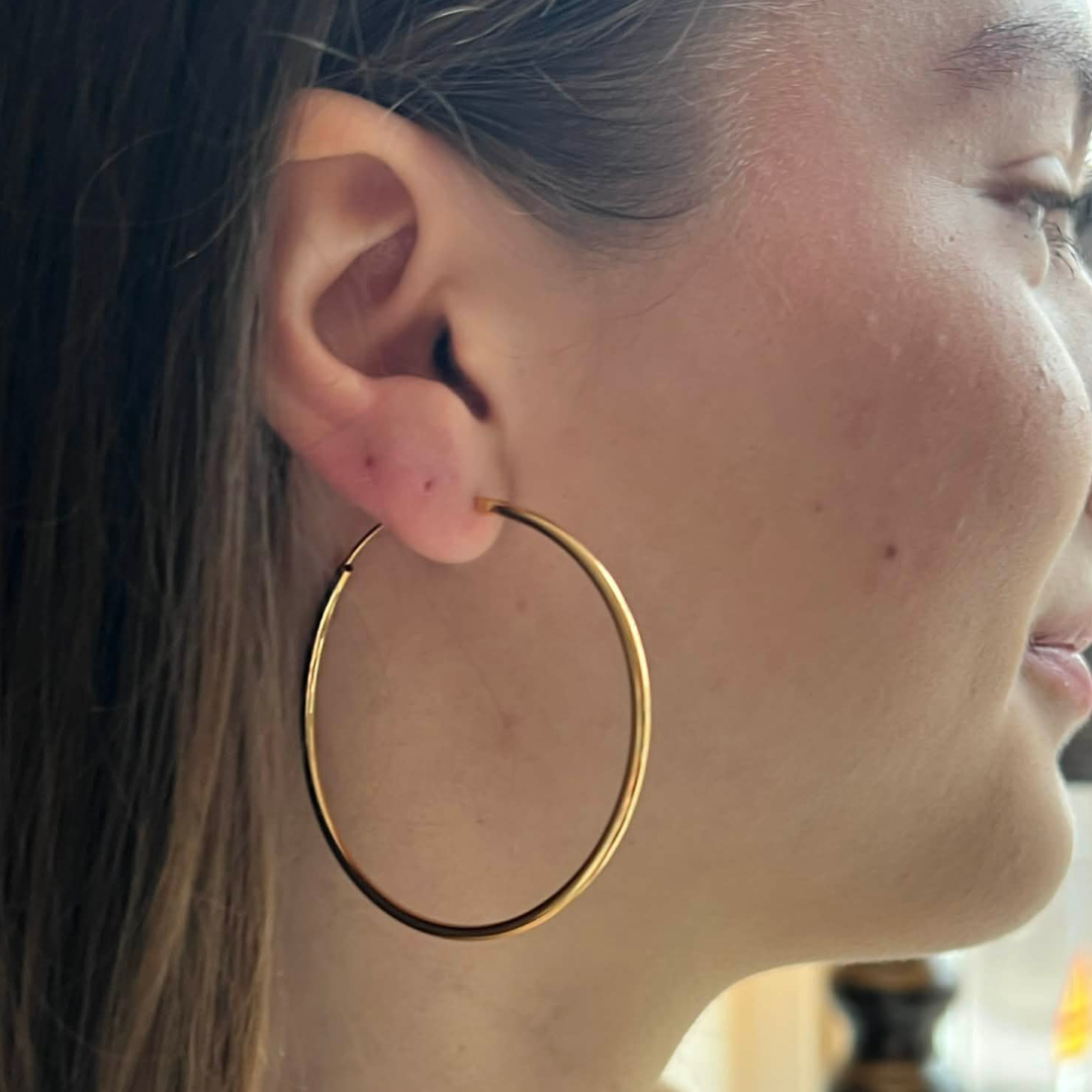 GULDPLÄTERADE SILVERHOOPS 2x50mm