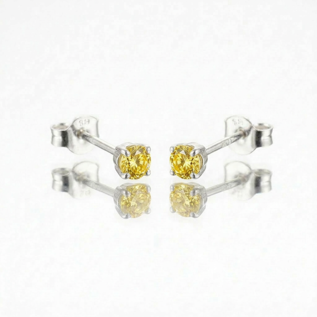 SILVERÖRHÄNGE 2 MM ZIRKON GUL