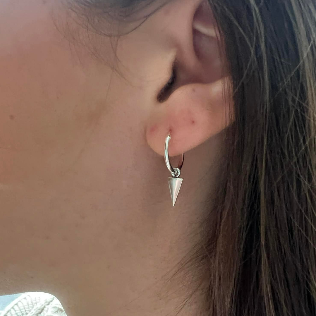 SILVERÖRHÄNGE HOOPS POINTY