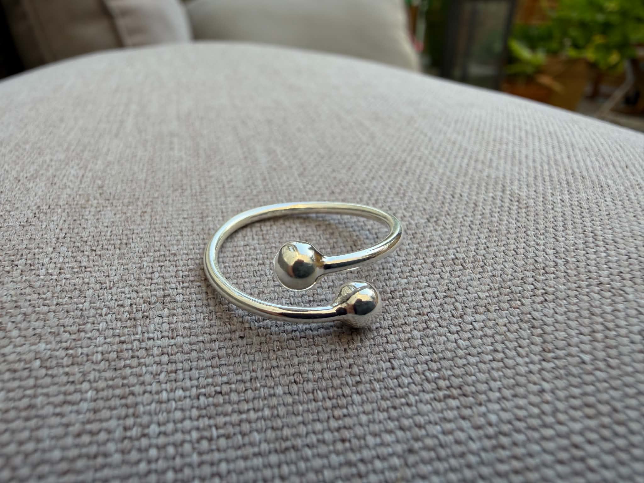 TÅRING I SILVER  DOUBLE DOTS
